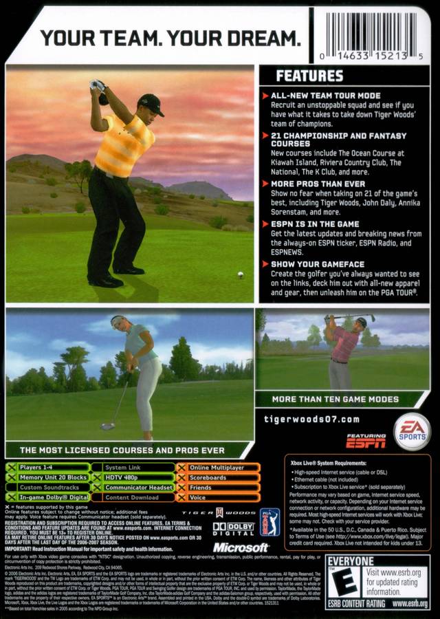 Tiger Woods PGA Tour 07 - (XB) Xbox [Pre-Owned] Video Games EA Sports   