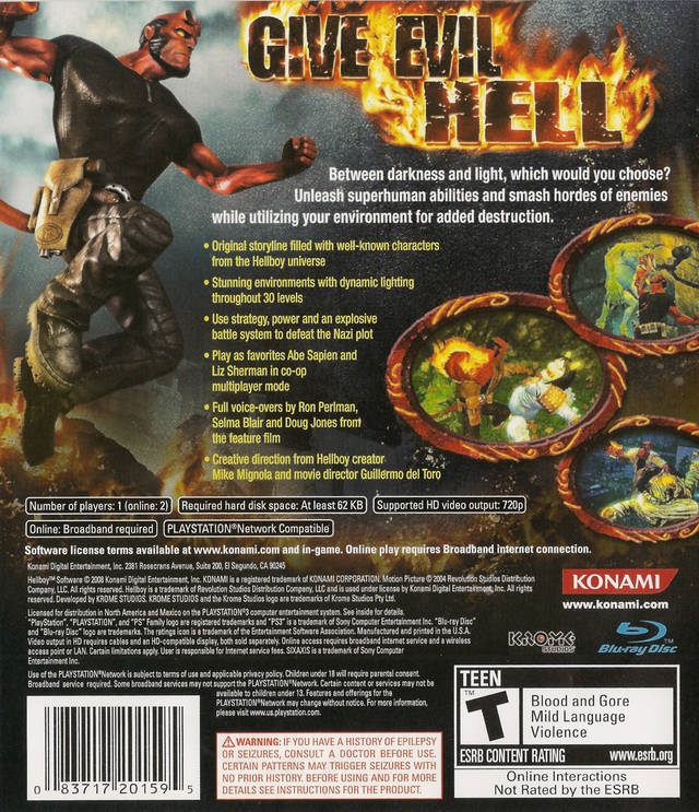 HELLBOY THE SCIENCE of Evil Sony PlayStation 3 PS3 Video Game Complete Konami EUR 15,77 - ES HELLBOY THE SCIENCE of Evil Sony PlayStation 3 PS3 Video Game Complete Konami EUR 15,77 - ES