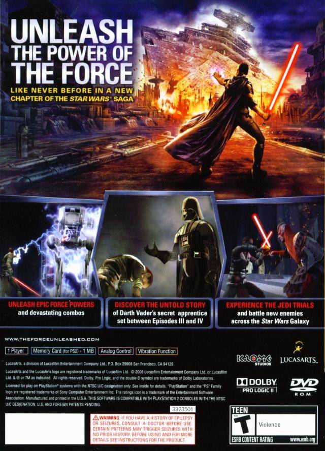 Star Wars: The Force Unleashed - (PS2) PlayStation 2 [Pre-Owned] Video Games LucasArts   