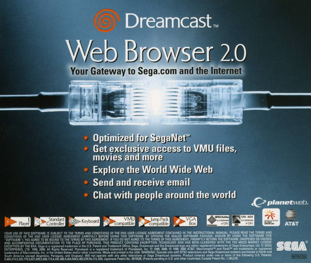 PlanetWeb Web Browser 2.0 - (DC) SEGA Dreamcast Video Games Sega   