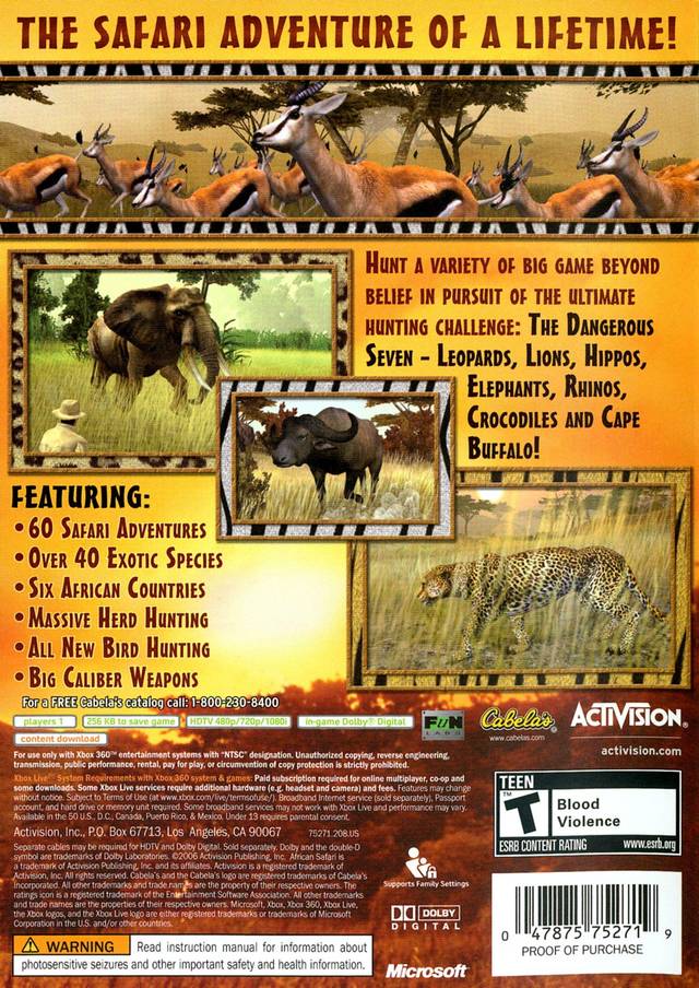 Cabela's African Safari - Xbox 360 [Pre-Owned] Video Games Activision Value   