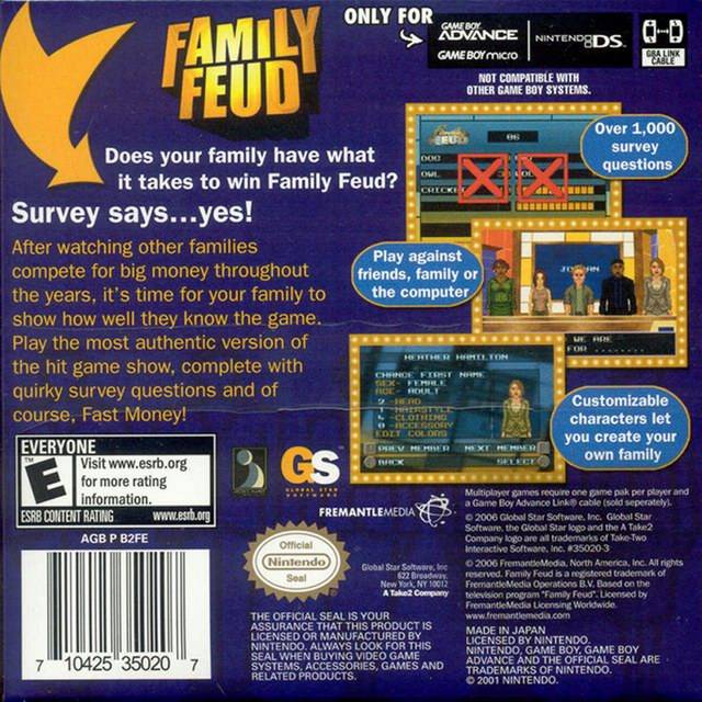 Family Feud - (GBA) Game Boy Advance [Pre-Owned] Video Games Global Star Software   