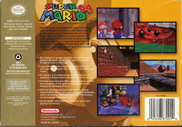 Super Mario 64 (Player's Choice) - (N64) Nintendo 64 [Pre-Owned] Video Games Nintendo   