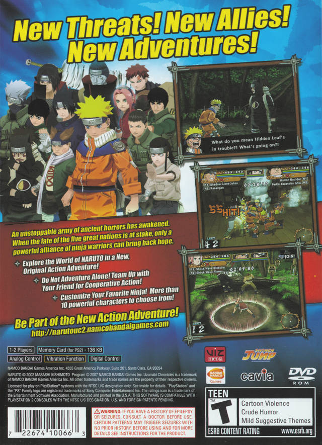 Naruto: Uzumaki Chronicles 2 - (PS2) PlayStation 2 Video Games Namco Bandai Games   