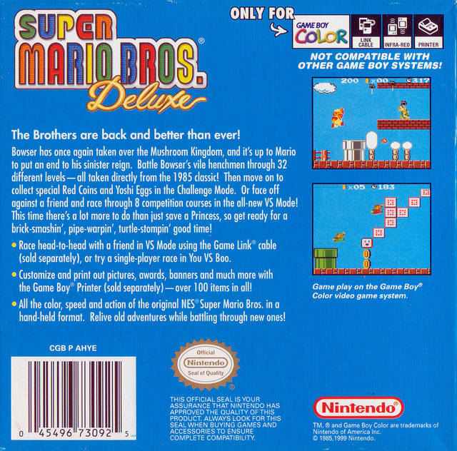 Super Mario Deluxe (Player's Choice) (GBC) Game Boy Color