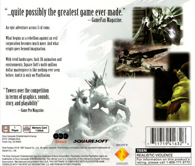 Final Fantasy VII - (PS1) PlayStation 1 [Pre-Owned] Video Games SCEA   