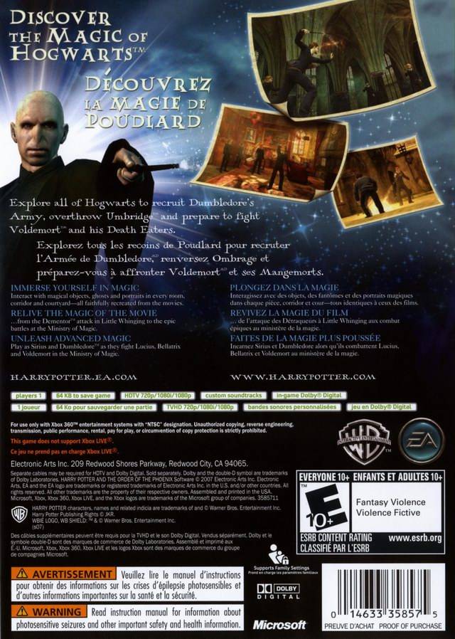 Harry Potter and the Order of the Phoenix - Xbox 360 Video Games EA Games   