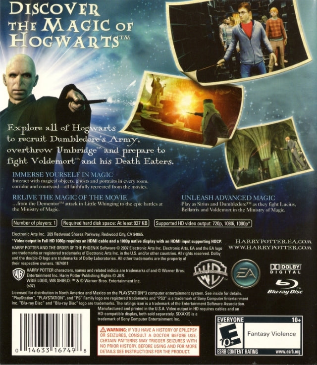 Harry Potter and the Order of the Phoenix - (PS3) PlayStation 3 [Pre-Owned] Video Games EA Games   