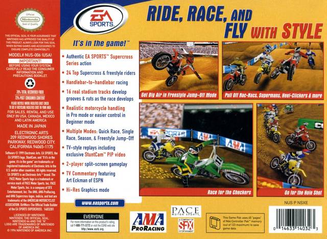 Supercross 2000 - (N64) Nintendo 64 [Pre-Owned] Video Games Electronic Arts   