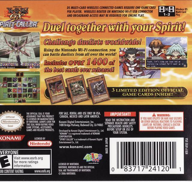 Yu-Gi-Oh! Spirit Caller - (NDS) Nintendo DS [Pre-Owned] Video Games Konami   