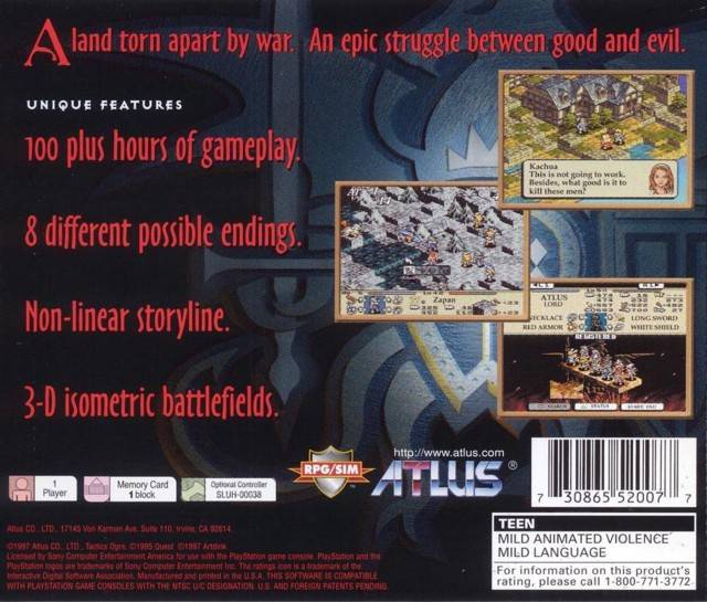 Tactics Ogre - (PS1) PlayStation 1 [Pre-Owned] Video Games Atlus   
