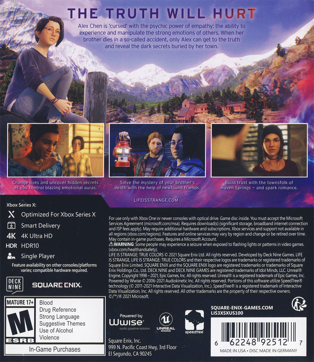 Life is Strange: True Colors - (XSX) Xbox Series X [Pre-Owned] Video Games Square Enix   