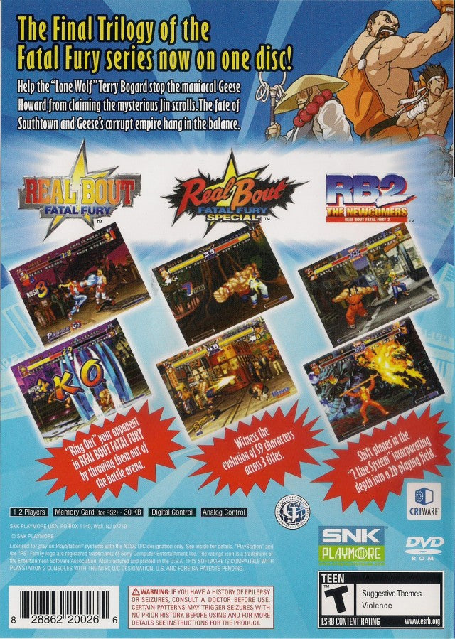 Fatal Fury: Battle Archives Volume 2 - (PS2) PlayStation 2 Video Games SNK Playmore   