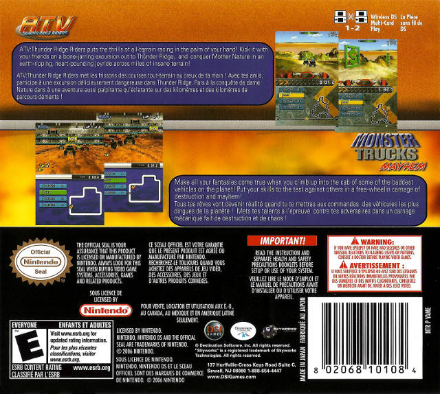 ATV Thunder Ridge Riders / Monster Trucks Mayhem - (NDS) Nintendo DS [Pre-Owned] Video Games Destination Software   