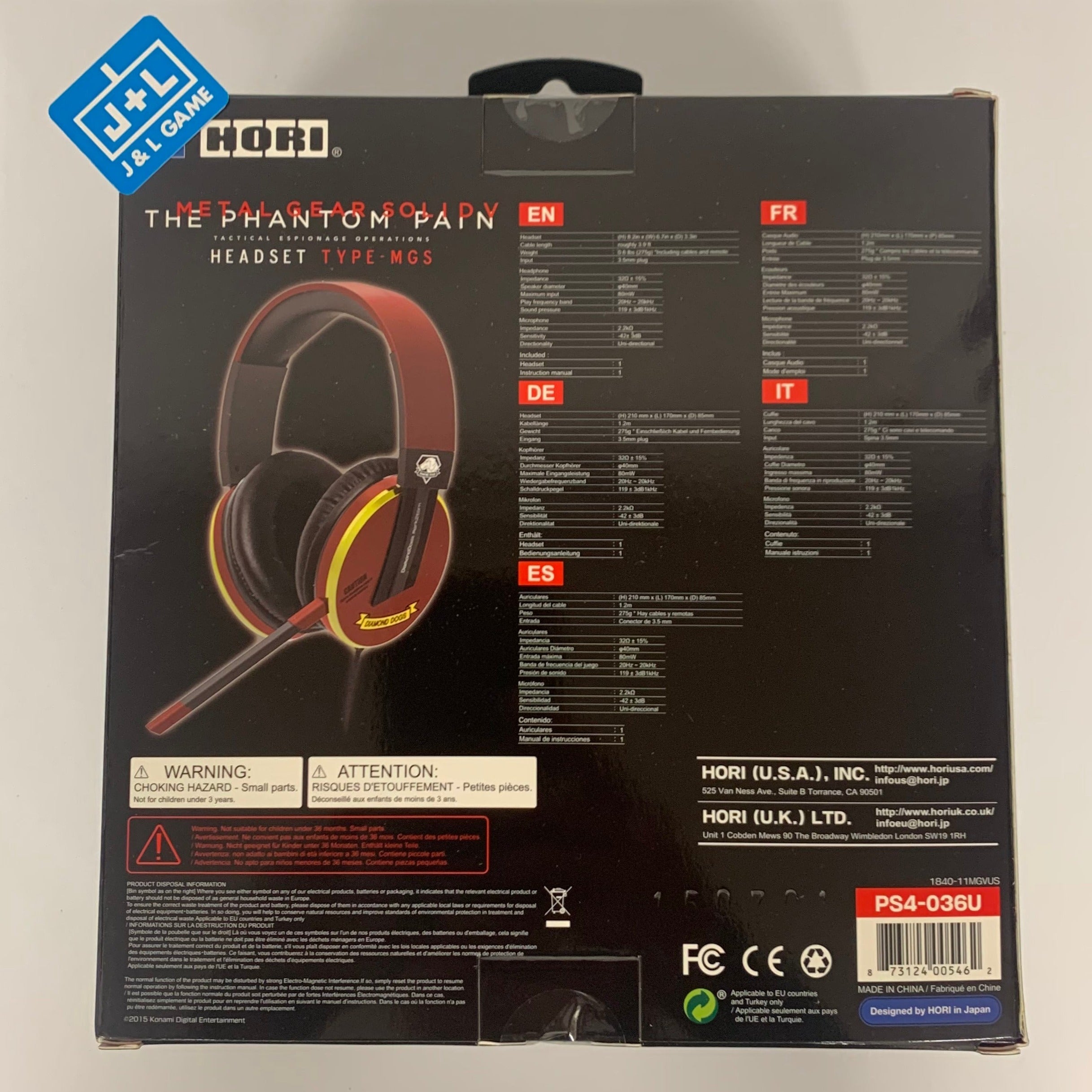 HORI Metal Gear Solid V: The Phantom Pain Limited Edition Headset