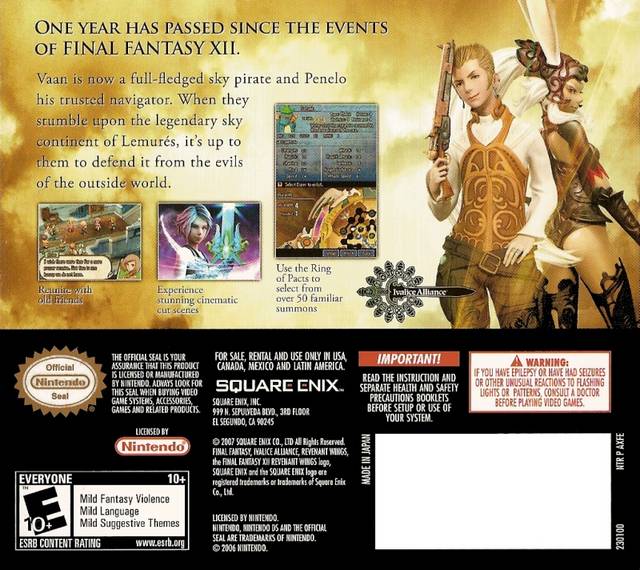 Final Fantasy XII: Revenant Wings - (NDS) Nintendo DS | J&L Game
