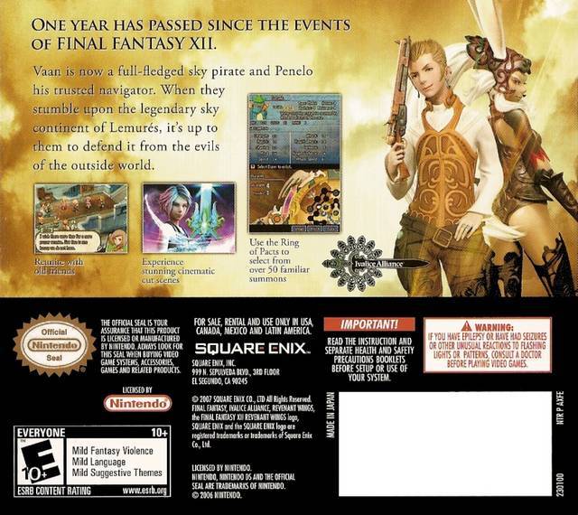 Final Fantasy XII: Revenant Wings - (NDS) Nintendo DS [Pre-Owned] Video Games Square Enix   
