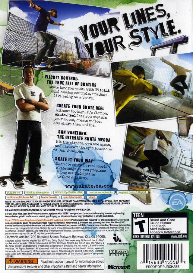 Skate - Xbox 360 [Pre-Owned] Video Games EA Games   