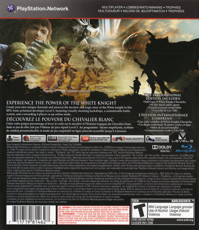 White Knight Chronicles International Edition - (PS3) PlayStation 3 Video Games SCEA   