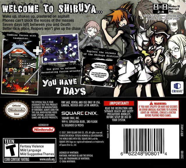 The World Ends with You - (NDS) Nintendo DS [Pre-Owned] Video Games Square Enix   