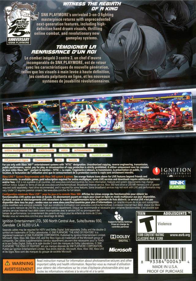 The King of Fighters XII - Xbox 360 Video Games Ignition Entertainment   