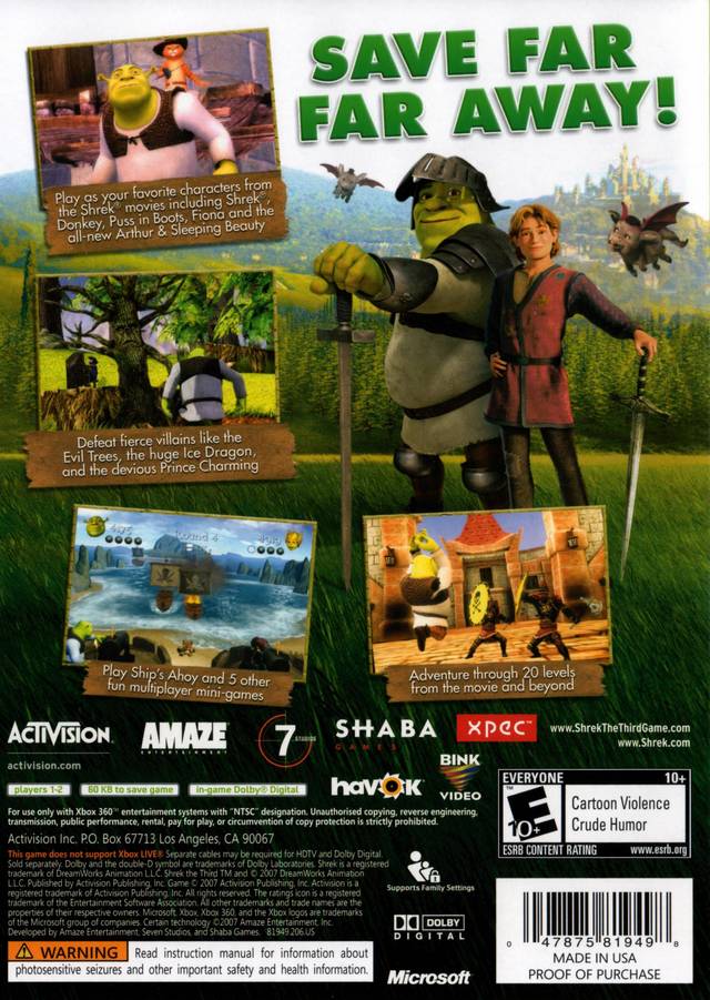 Shrek the Third - Xbox 360 [Pre-Owned] Video Games Activision
