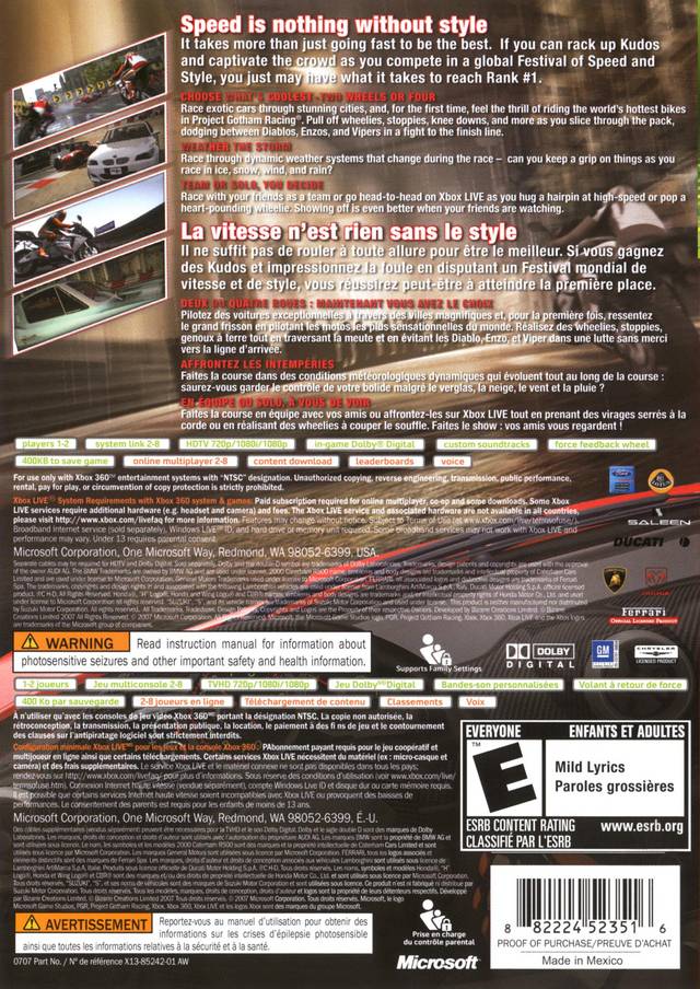 Project Gotham Racing 4 - Xbox 360 [Pre-Owned] Video Games Microsoft Game Studios   