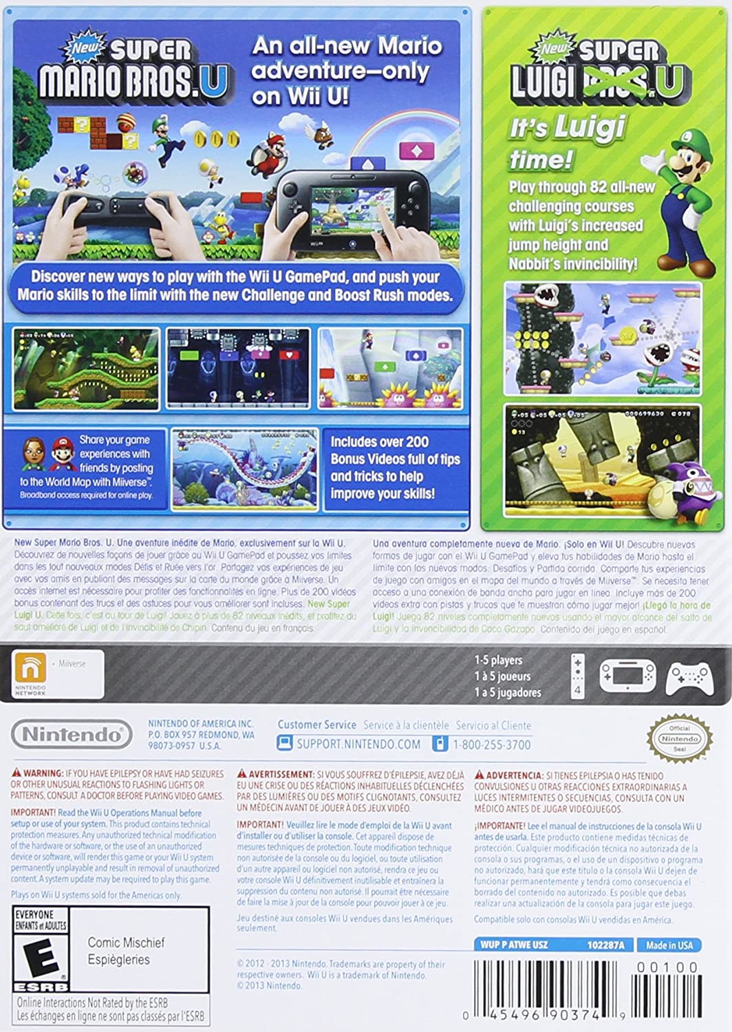 New Super Mario Bros. U + New Super Luigi U - Nintendo Wii U Video Games Nintendo   