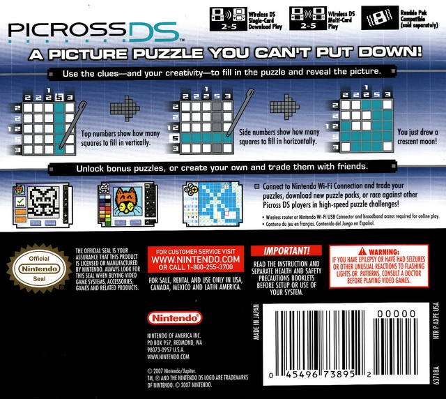 Picross DS - (NDS) Nintendo DS [Pre-Owned] Video Games Nintendo   