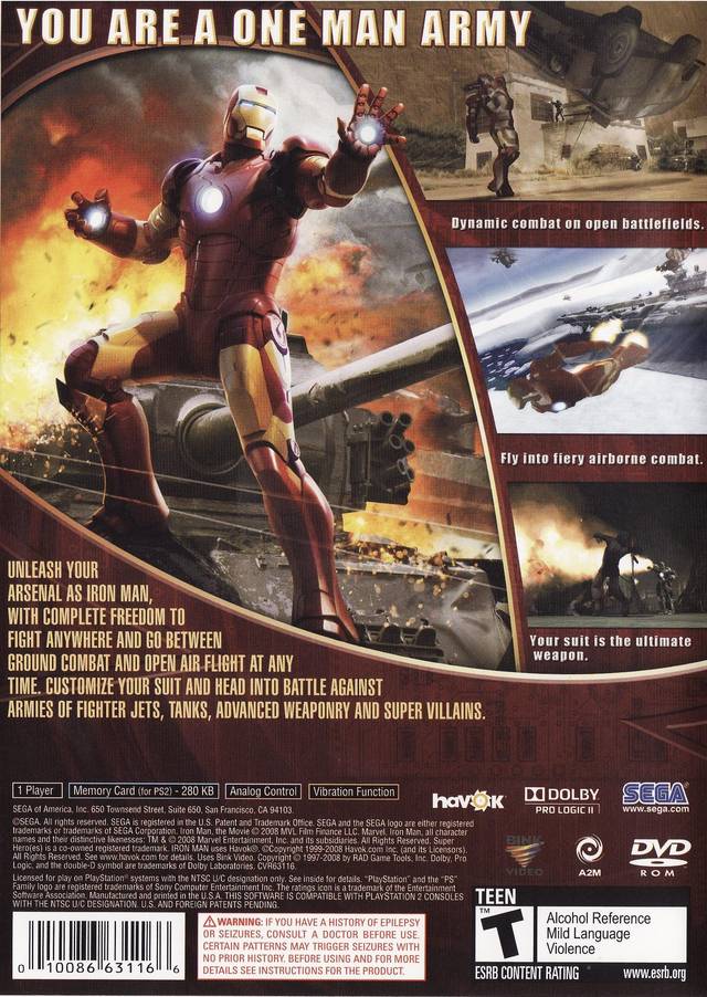 Iron Man (Greatest Hits) - (PS2) PlayStation 2 [Pre-Owned] Video Games Sega   
