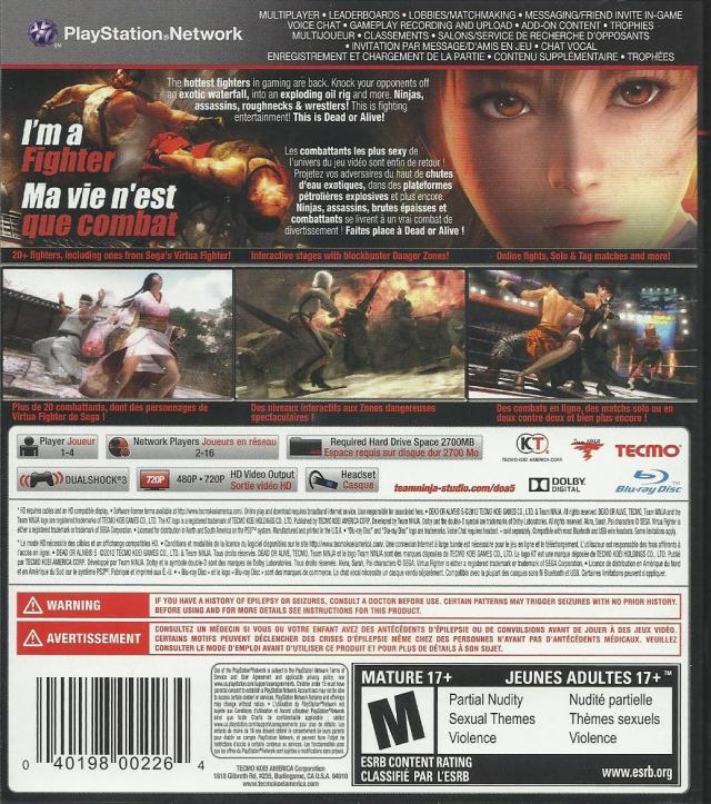 Dead or Alive 5 Ultimate Playstation 3 (PS3) (254) - Jeux vidéo Dead or Alive 5 Ultimate Playstation 3 (PS3) (254) - Jeux vidéo