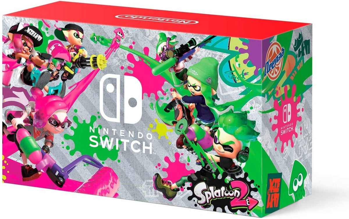 Switch Splatoon Color Nintendo Switch Hardware with Splatoon 2 + Neon Green/Neon Pink Joy-Co ...