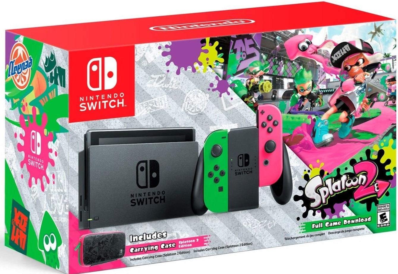 Nintendo Switch Hardware with Splatoon 2 + Neon Green/Neon Pink Joy-Cons (Nintendo Switch) Consoles Nintendo   