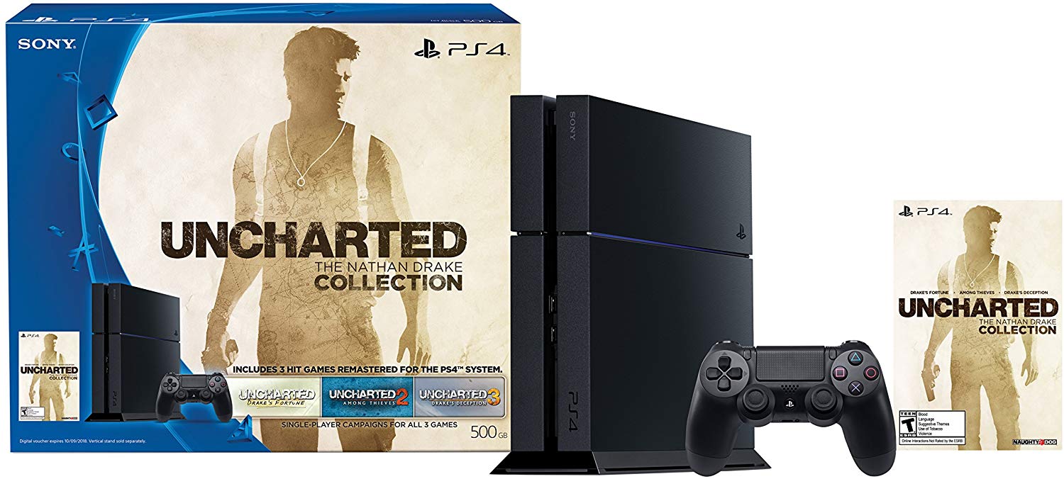 Sony PlayStation 4 Console 500GB (Uncharted: The Nathan Drake Collection Bundle - Digital Download Code) - (PS4) PlayStation 4 Consoles Sony