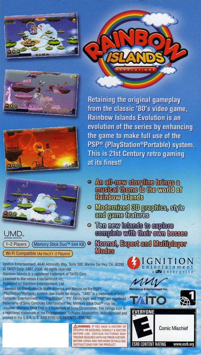 Rainbow Islands Evolution - PSP Video Games Ignition Entertainment   
