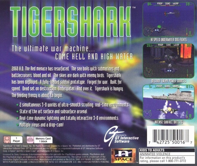 TigerShark - (PS1) PlayStation 1 [Pre-Owned] Video Games GT Interactive   