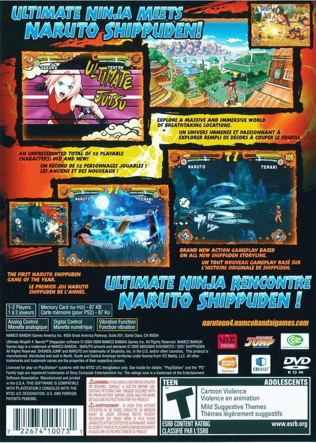 Naruto Shippuden: Ultimate Ninja 4  - (PS2) PlayStation 2 [Pre-Owned] Video Games BANDAI NAMCO Entertainment   