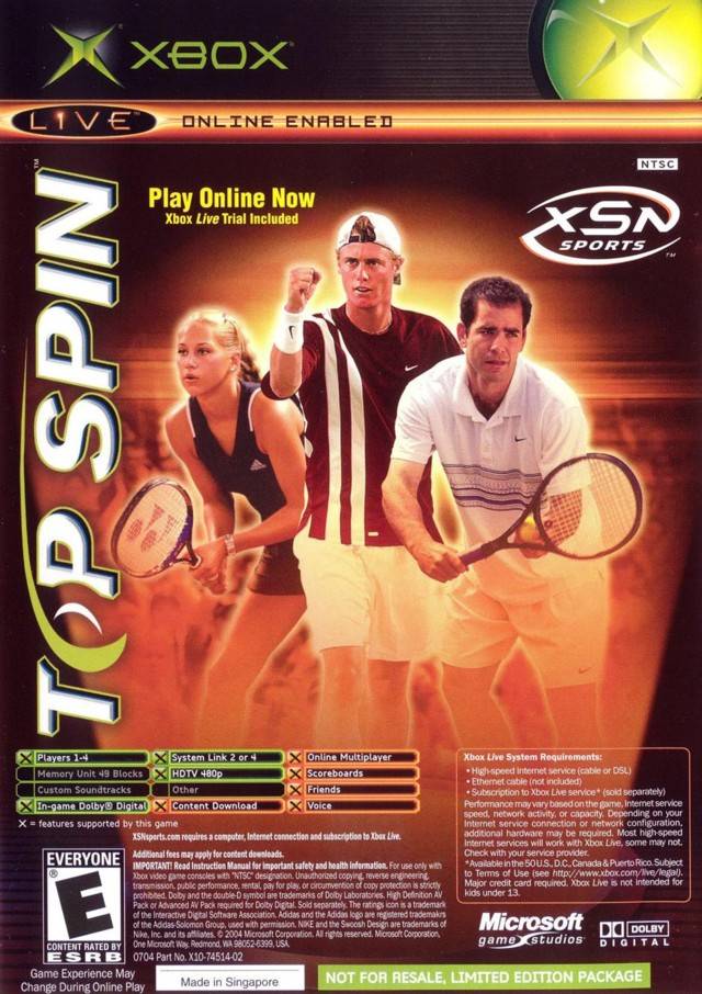 NCAA Football 2005/Topspin Combo - (XB) Xbox [Pre-Owned] Video Games Microsoft Game Studios   