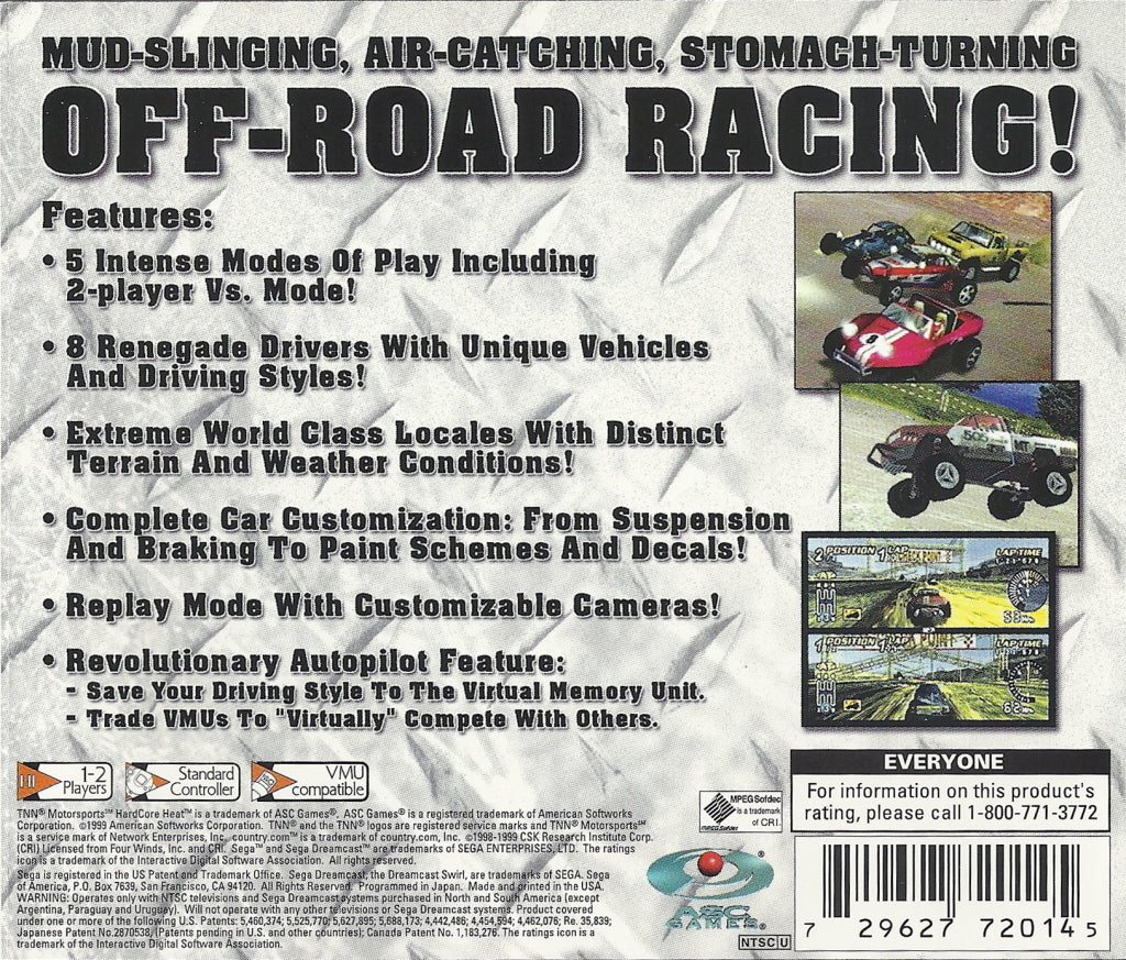 TNN Motorsports HardCore Heat - (DC) SEGA Dreamcast Video Games ASC Games   