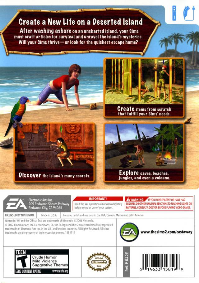 The Sims 2: Castaway - Nintendo Wii [Pre-Owned] Video Games Electronic Arts   