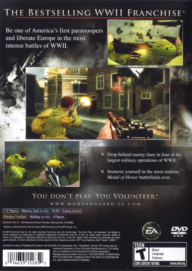 Medal of Honor: Vanguard (Greatest Hits) - (PS2) PlayStation 2 [Pre-Owned] Video Games Electronic Arts   