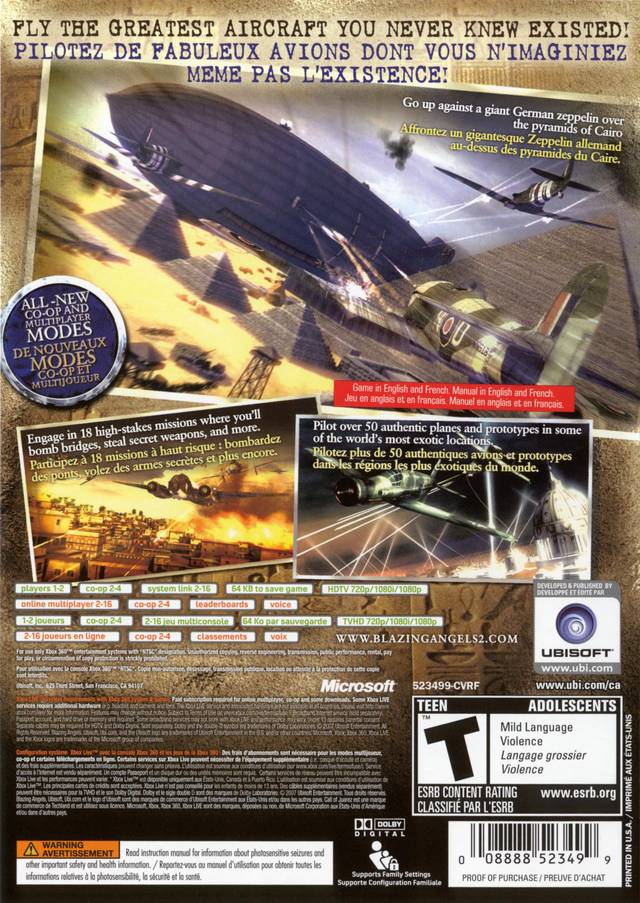 Blazing Angels 2: Secret Missions of WWII - Xbox 360 Video Games Ubisoft   