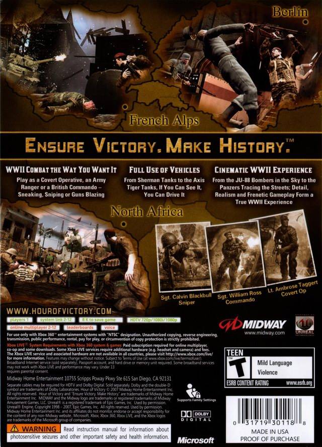 Hour of Victory - Xbox 360 Video Games Midway   