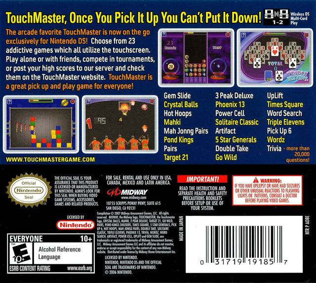 TouchMaster - (NDS) Nintendo DS Video Games Midway   