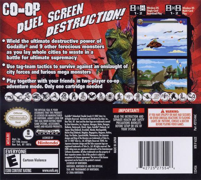 Godzilla Unleashed: Double Smash - (NDS) Nintendo DS [Pre-Owned