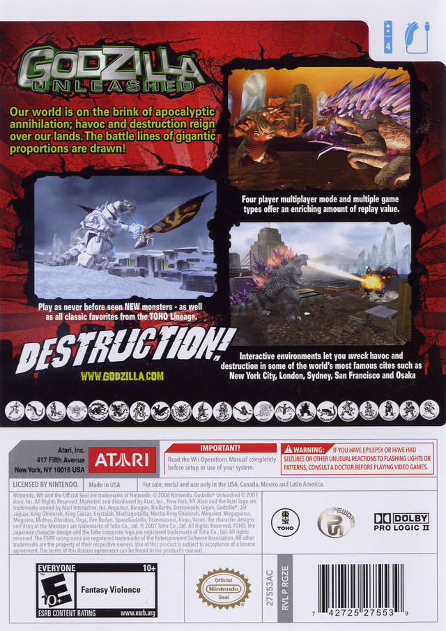 Godzilla Unleashed - Nintendo Wii [Pre-Owned] Video Games Atari   