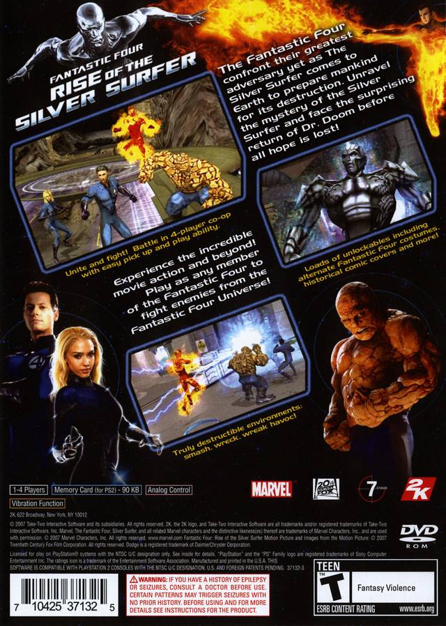 Fantastic Four: Rise of the Silver Surfer - (PS2) PlayStation 2 [Pre-Owned] Video Games Take-Two Interactive   