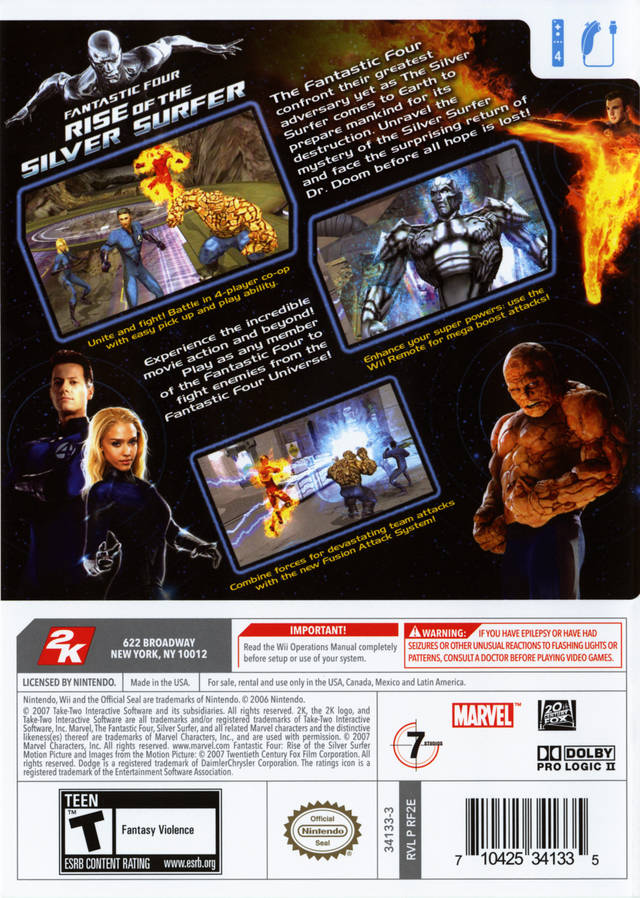 Fantastic Four: Rise of the Silver Surfer - Nintendo Wii Video Games Take-Two Interactive   