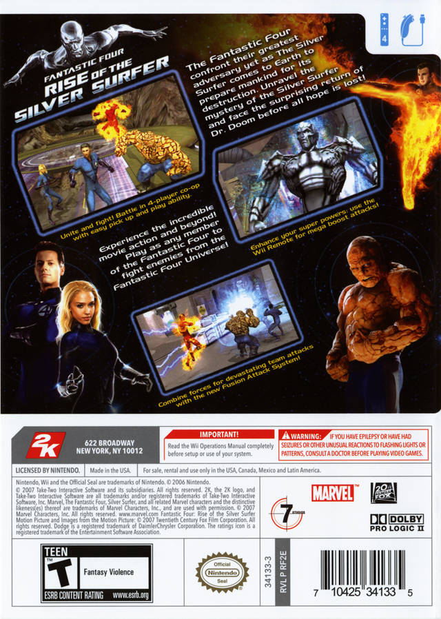 Fantastic Four: Rise of the Silver Surfer - Nintendo Wii [Pre-Owned] Video Games Take-Two Interactive   