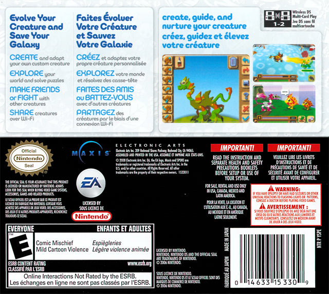 Spore Creatures - (NDS) Nintendo DS Video Games EA Games   